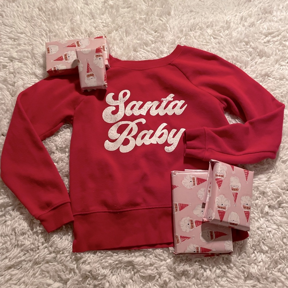 Santa Baby sweatshirt, Target, size xs in kids, color red